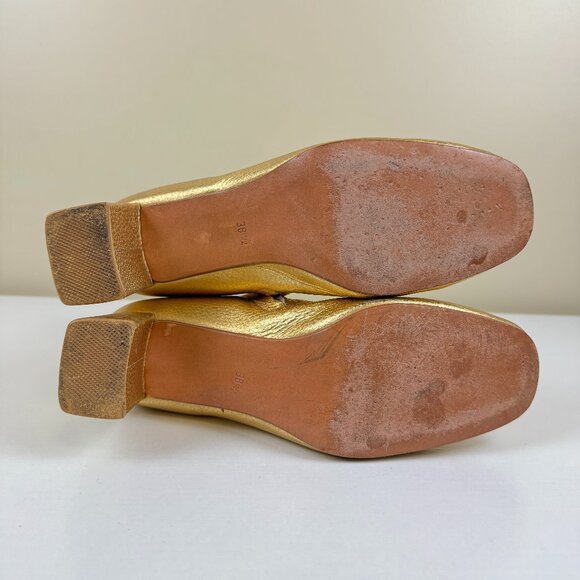 EUC Maryam Nassir Zadeh Gold Agnes Pebbled Leather Ankle Boots - Picture 10 of 13